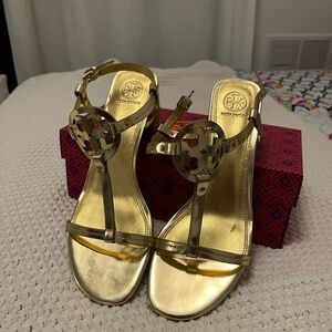 Tory Burch Metallic Gold Sandals